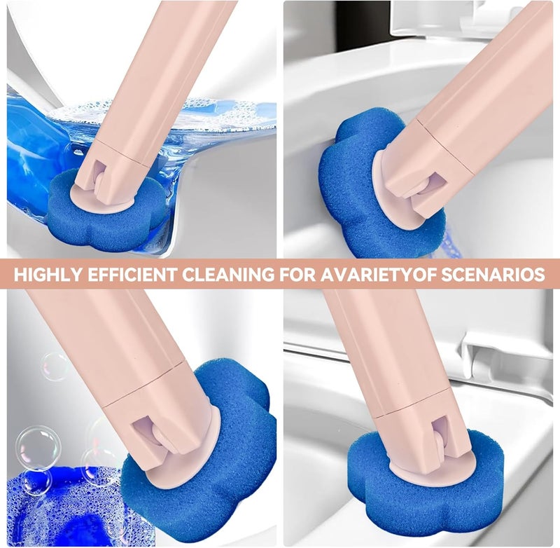 clowand Disposable Toilet Brush Toilet Bowl Cleaner,Toilet Cleaning Supplies,Toilet Bowl Brush,Toilet Cleaner Brush,Toilet Brush with Holder,48 Refills for Cleaning and Hygienic Bathroom Maintenance (Pink) - Image 5